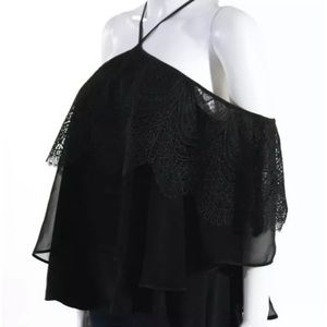 Cinq A Sept Womens Silk Lace Ruffle Top Size XS